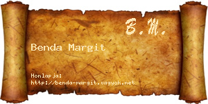 Benda Margit névjegykártya